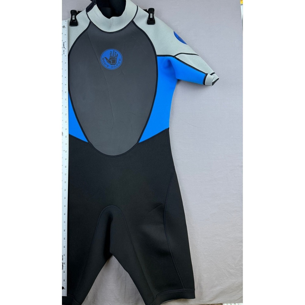 Body Glove Mens L Short Sleeve Springsuit Wetsuit Black Blue Grey Neoprene - Picture 4 of 5
